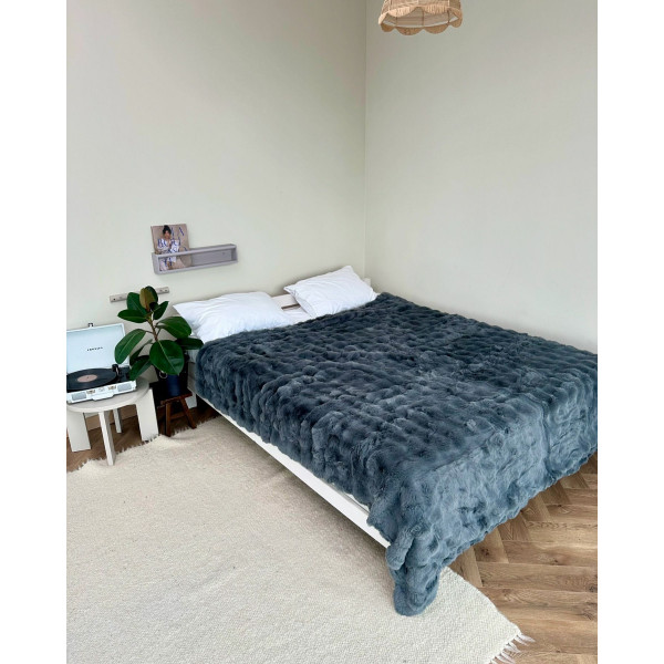 Плед Dushka Home Шиншилла 20990 200х230 см темно-сірий