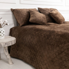 Покривало двоспальне ТЕП Velour Ромб 4-00516-22404 180х240 см коричневе