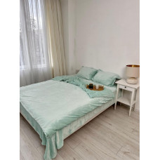 Постільна білизна плюшева євро Dushka Home 20953 200х220 см м'ятна