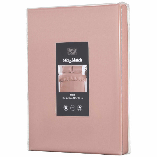 Простирадло Ardesto Mix MatСh Premium ART2426FSU 240х260 см світло-рожеве