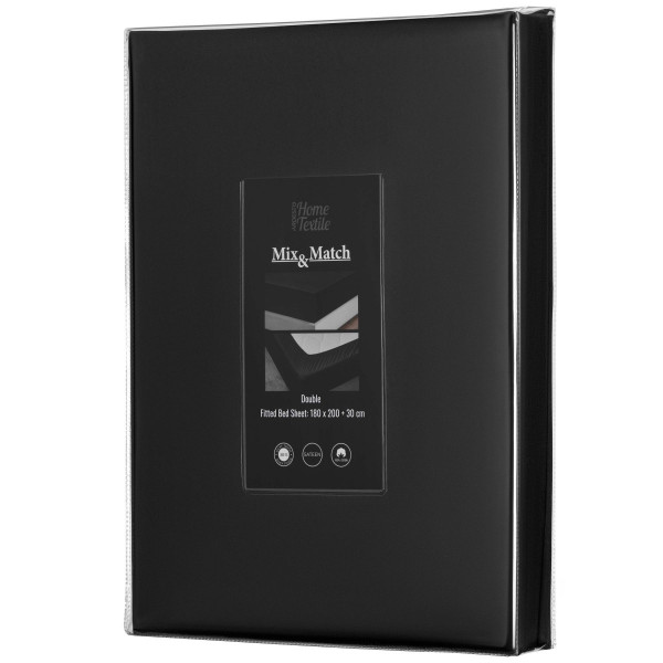 Простирадло на гумці Ardesto Mix MatСh Premium ART1820FSL 180х200+30 см чорна