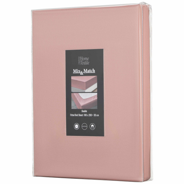 Простирадло на гумці Ardesto Mix MatСh Premium ART1820FSU 180х200+30 см світло-рожева