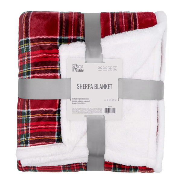 Плед Ardesto Sherpa Клітка ART0201SH 160х200 см червоний