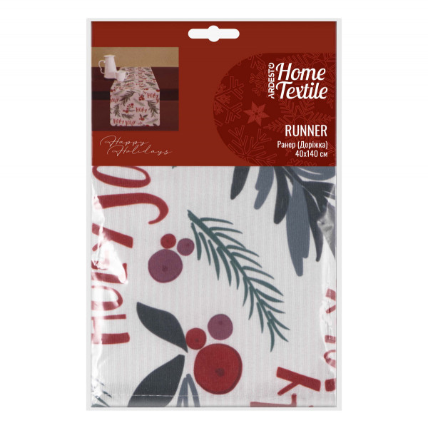 Раннер Ardesto Happy Holidays ART01HW 40х140 см білий гостролист