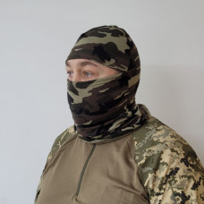 Балаклава тактична двотинка віскозна ЗСУ Камуфляж 1065 7252 зелена