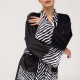 Кімоно жіноче з плюшевого велюру Kimono Black and White Zebra 18366 M