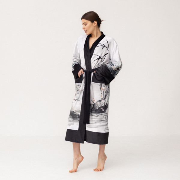 Кімоно жіноче з плюшевого велюру Kimono Inspiration 18384 M