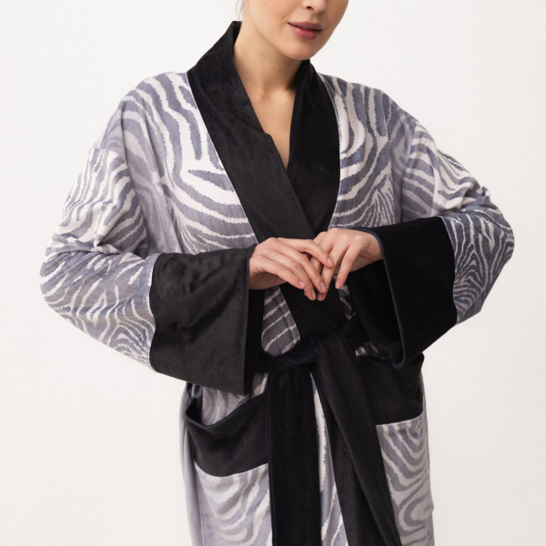 Кімоно жіноче з плюшевого велюру Kimono Luxury 18379 L