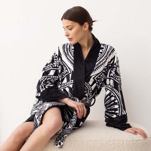 Кімоно жіноче з плюшевого велюру Kimono Noire 18130 M