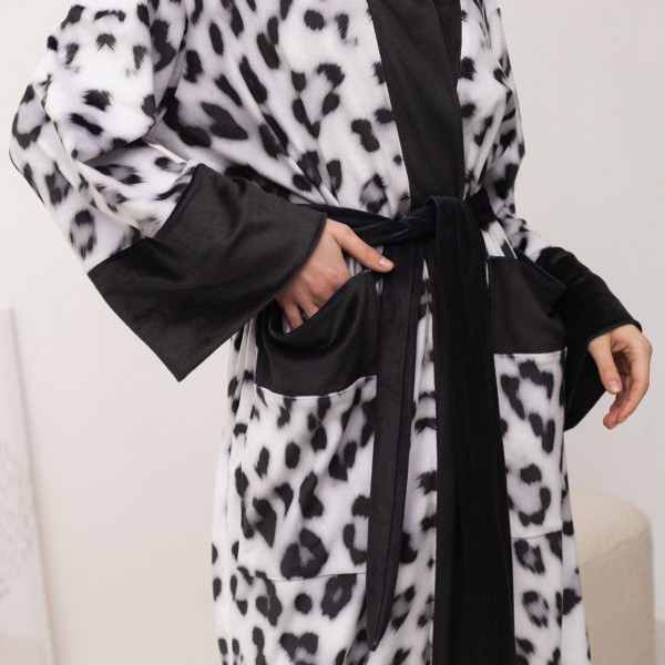 Кімоно жіноче з плюшевого велюру Kimono Snow Leopard 18373 L