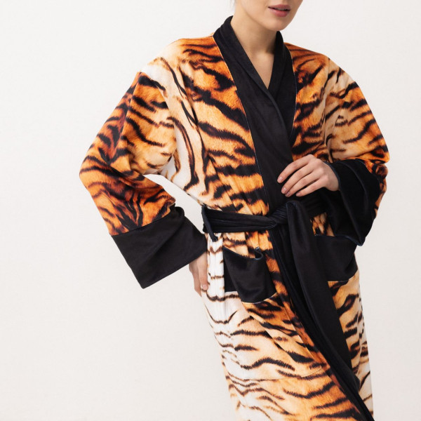 Кімоно жіноче з плюшевого велюру Kimono Soul of the tiger 18390 M