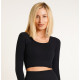 Кроп-топ лонгслів у рубчик CROP TOP RIB one size 18861 чорний