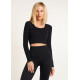 Кроп-топ лонгслів у рубчик CROP TOP RIB one size 18861 чорний