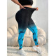 Легінси жіночі спортивні з пуш-ап Tie Dye gradient 18752 L чорні з синім