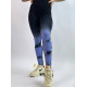 Легінси жіночі спортивні з пуш-ап Tie Dye gradient 18754 M чорні з фіолетовим