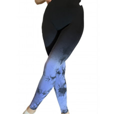 Легінси жіночі спортивні з пуш-ап Tie Dye gradient 18755 L чорні з фіолетовим