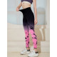 Легінси жіночі спортивні з пуш-ап Tie Dye gradient 18756 S чорні з рожевим