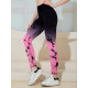 Легінси жіночі спортивні з пуш-ап Tie Dye gradient 18761 M чорні з рожевим