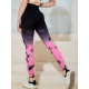 Легінси жіночі спортивні з пуш-ап Tie Dye gradient 18762 L чорні з рожевим