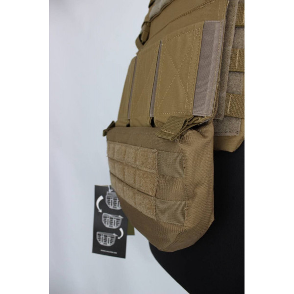 Подсумок с креплением к плитоноски MiL-tec Molle ВСУ (ЗСУ) Германия 13486319 8116 койот 23х4,5х16 см