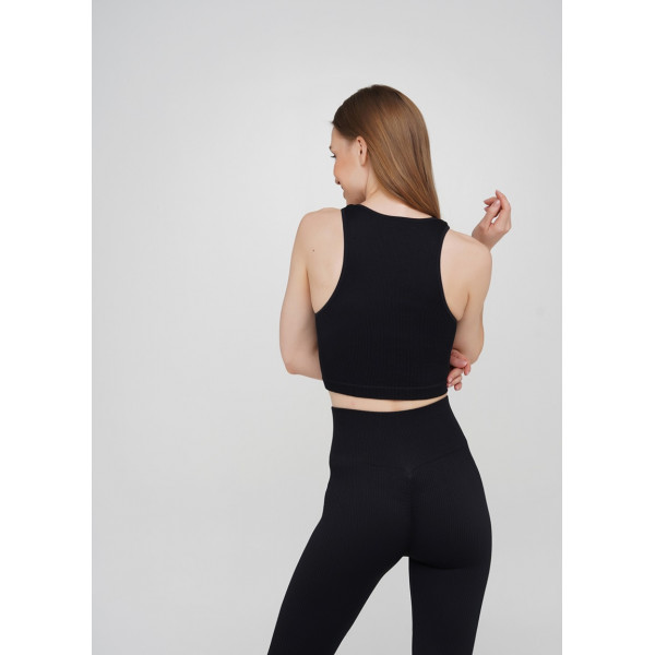 Топ-майка в рубчик HALTER TOP RIB 18863 L-XL чорний