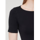 Футболка жіноча укорочена безшовна CROP T-SHIRT 18860 L-XL чорна