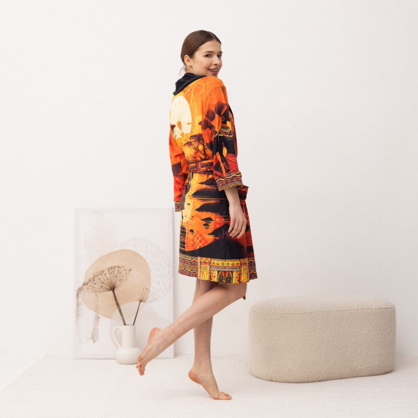 Халат жіночий з плюшевого велюру ексклюзивний Africa 18127 L-XL