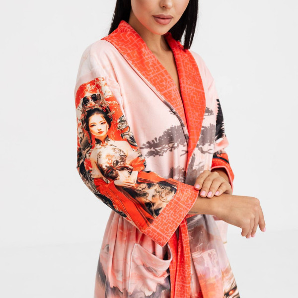 Халат жіночий з плюшевого велюру ексклюзивний Dragon 18327 L-XL
