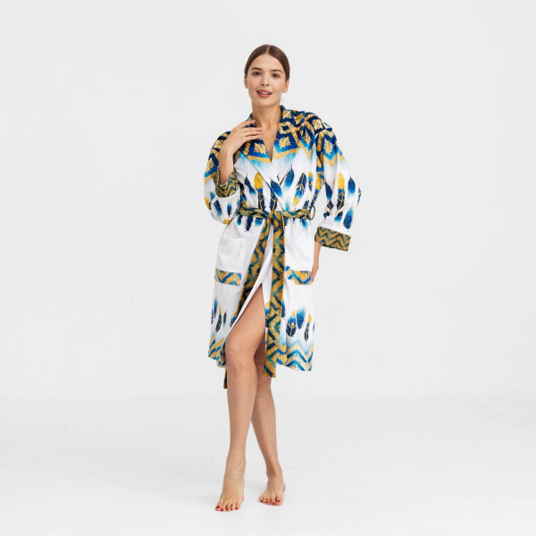 Халат жіночий з плюшевого велюру ексклюзивний Feather 18287 L-XL