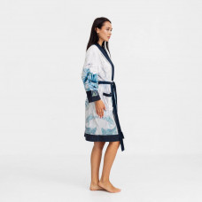 Халат жіночий з плюшевого велюру ексклюзивний Flower 18291 L-XL