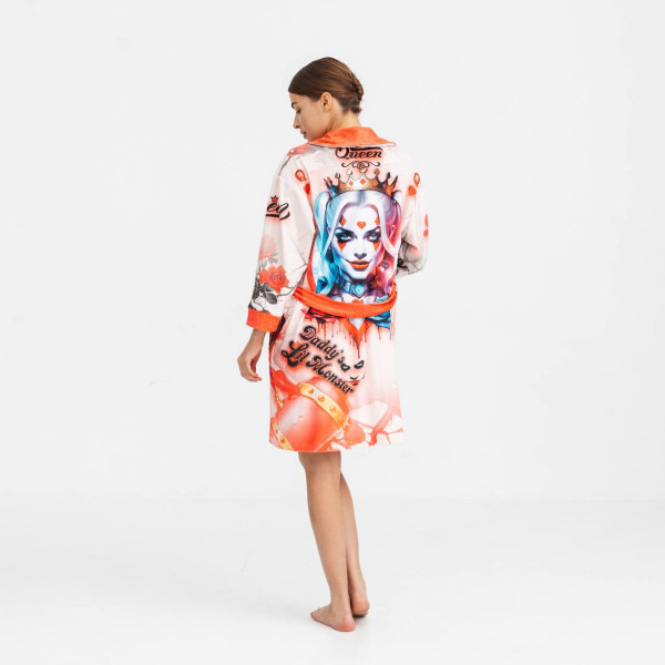 Халат жіночий з плюшевого велюру ексклюзивний Harley Quinn 18336 2XL-3XL