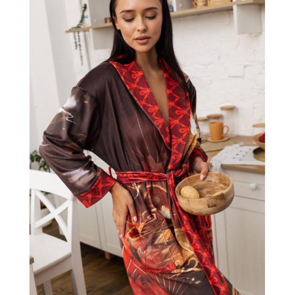Халат жіночий з плюшевого велюру ексклюзивний Japan 18331 L-XL