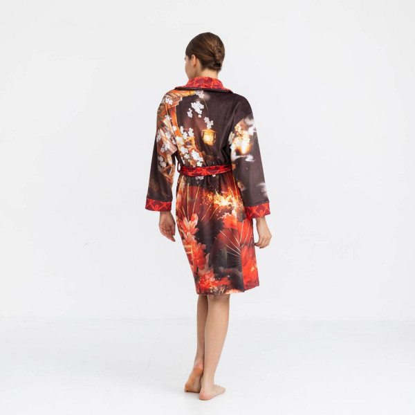 Халат жіночий з плюшевого велюру ексклюзивний Japan 18332 2XL-3XL