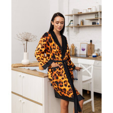 Халат жіночий з плюшевого велюру ексклюзивний Leopard 18274 M-L