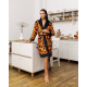 Халат жіночий з плюшевого велюру ексклюзивний Leopard 18276 2XL-3XL