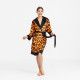 Халат жіночий з плюшевого велюру ексклюзивний Leopard 18276 2XL-3XL