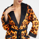 Халат жіночий з плюшевого велюру ексклюзивний Leopard 18276 2XL-3XL