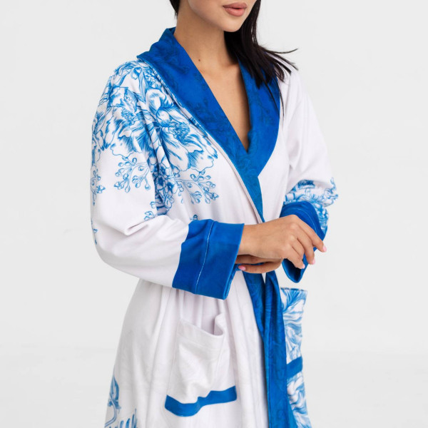 Халат жіночий з плюшевого велюру ексклюзивний Mirami 18295 L-XL