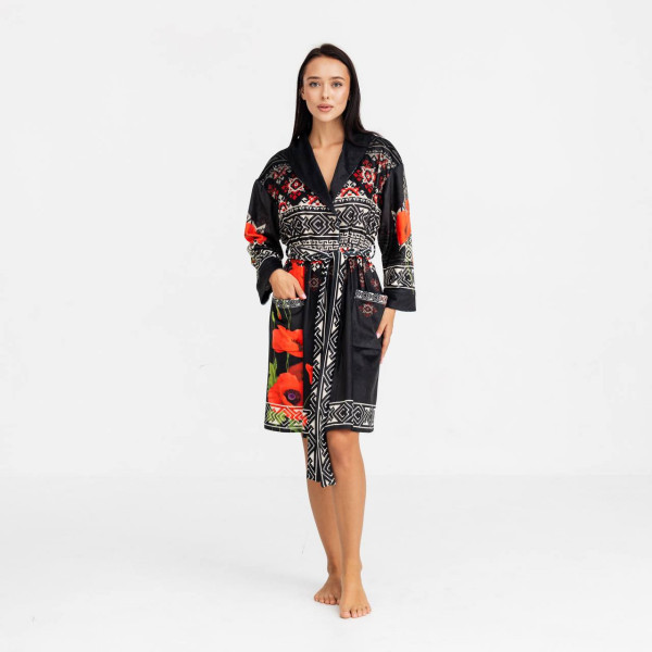 Халат жіночий з плюшевого велюру ексклюзивний National 18283 L-XL