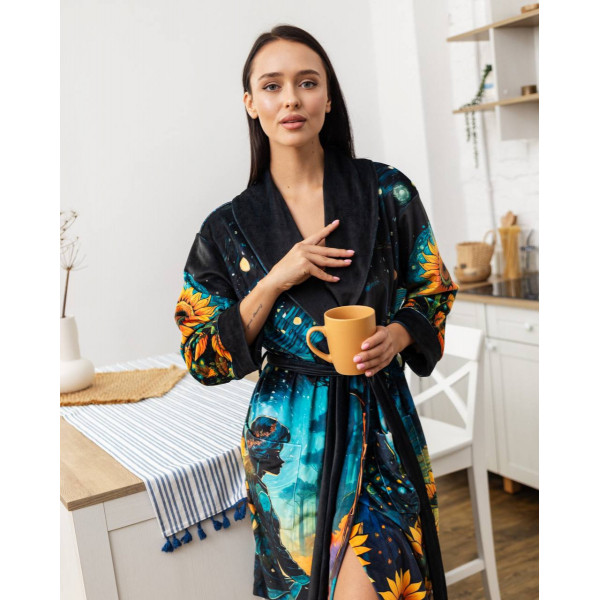 Халат жіночий з плюшевого велюру ексклюзивний Night 18311 L-XL