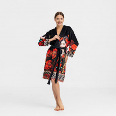 Халат жіночий з плюшевого велюру ексклюзивний Rose 18316 2XL-3XL