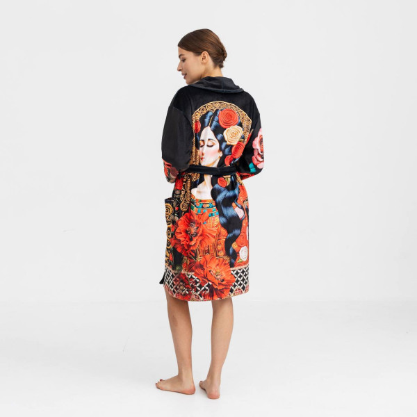 Халат жіночий з плюшевого велюру ексклюзивний Rose 18316 2XL-3XL
