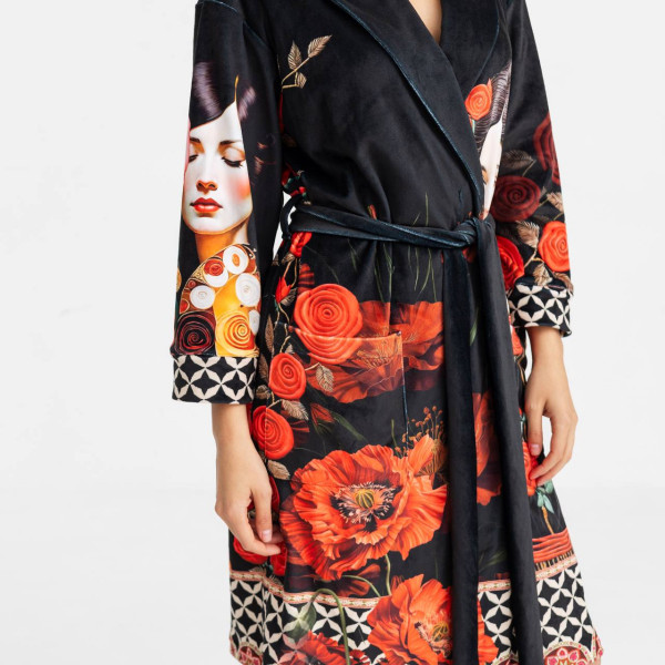 Халат жіночий з плюшевого велюру ексклюзивний Rose 18316 2XL-3XL