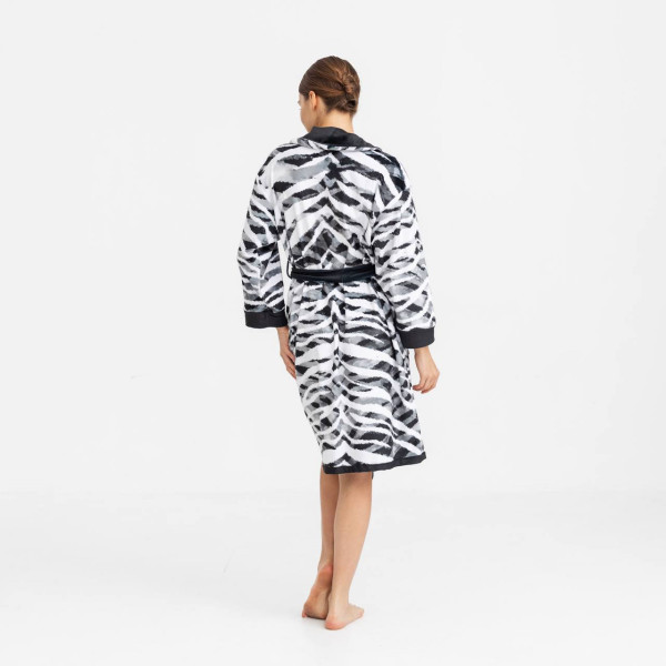 Халат жіночий з плюшевого велюру Striped 18301 XS-S