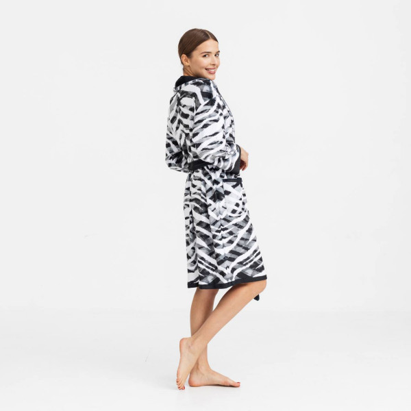 Халат жіночий з плюшевого велюру ексклюзивний Striped 18302 M-L