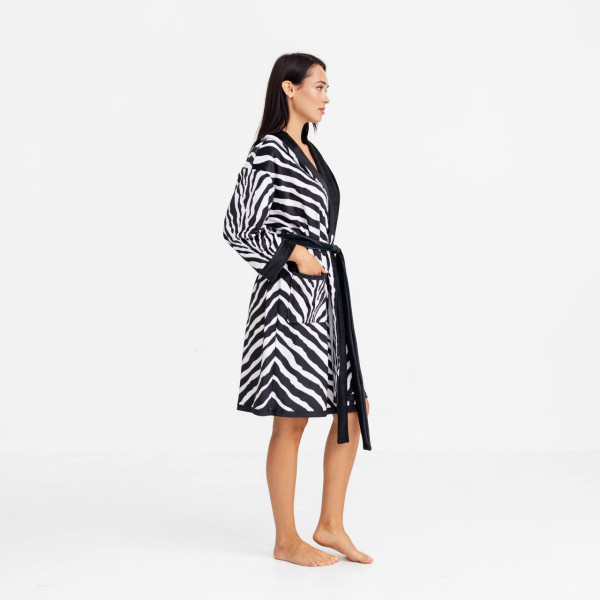Халат жіночий з плюшевого велюру ексклюзивний Zebra 18266 M-L