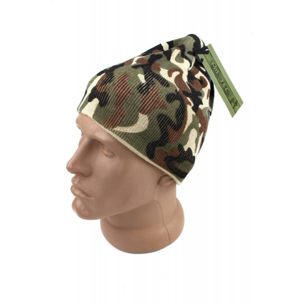 Шапка тактична Beanie Woodland Mil-Tec Німеччина ЗСУ 12138020 8231