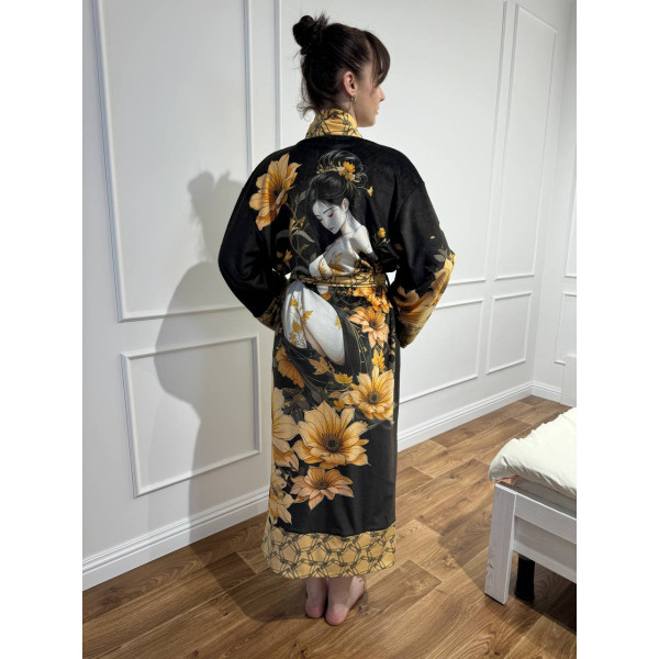 Кімоно жіноче з плюшевого велюру Golden Blossom 29471 L