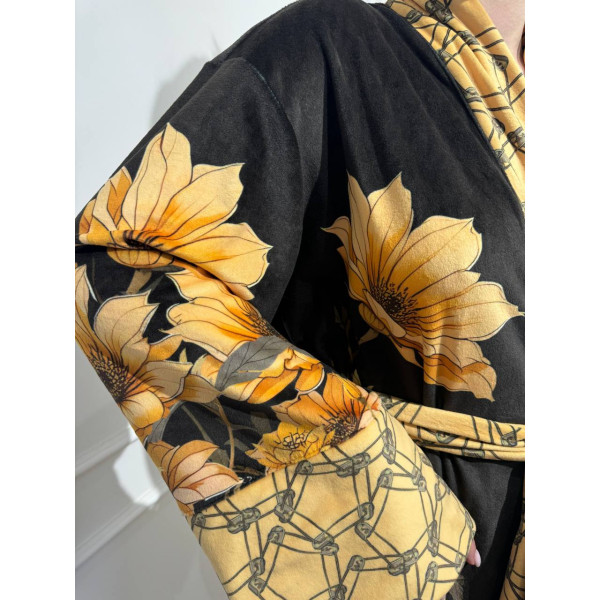 Кімоно жіноче з плюшевого велюру Golden Blossom 29472 XL