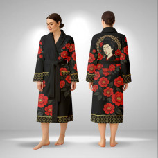 Кімоно жіноче з плюшевого велюру Red Camellia 29453 L